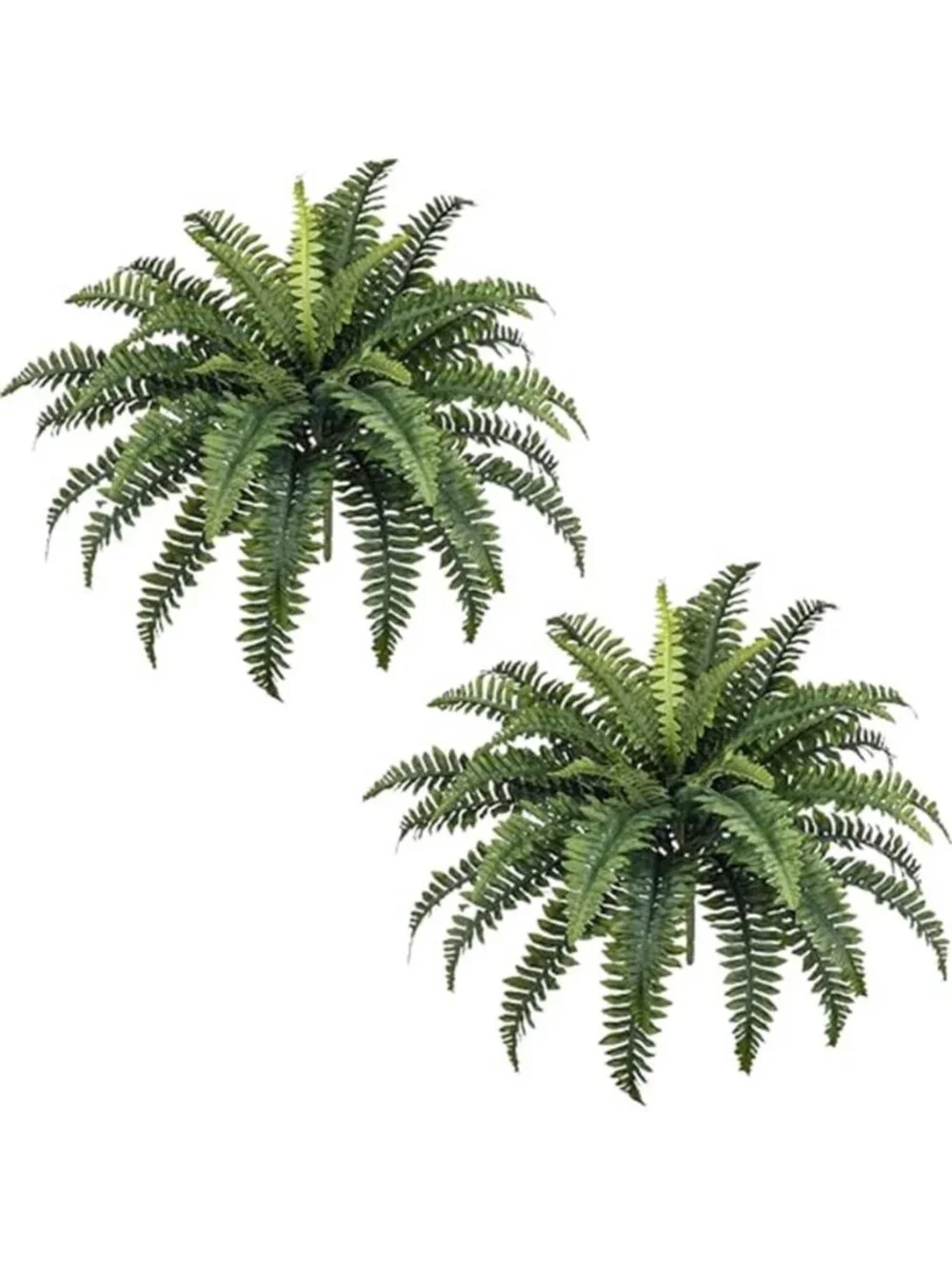 Artificial Boston Fern Plants UV Resistant Faux Hanging Greenery 2 Pack Decor
